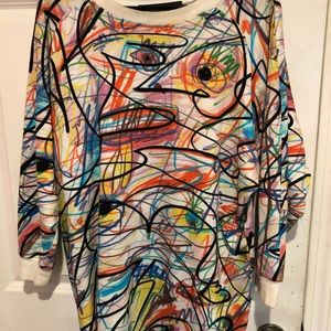 Jeremy Scott abstract scribbleprint sweaterdress